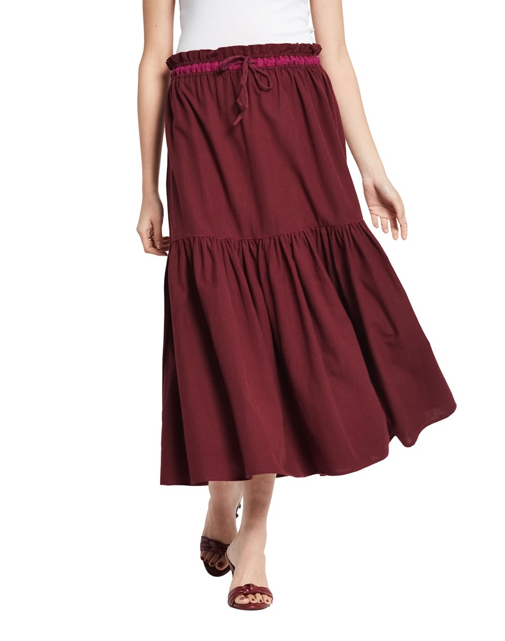 Fabindia Cotton Blend Western Skirt Purple