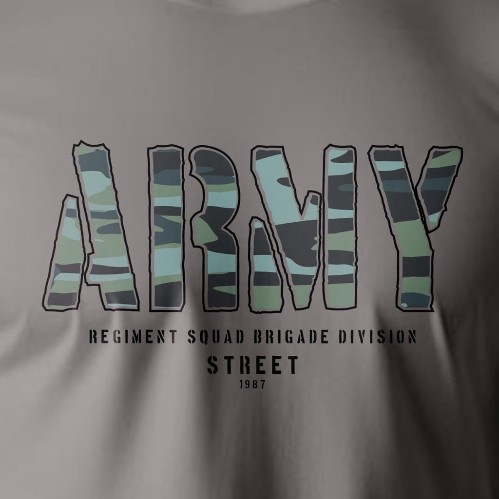 Peppyzone Mens Regular Fit T-Shirt (PZ-Army433_Grey