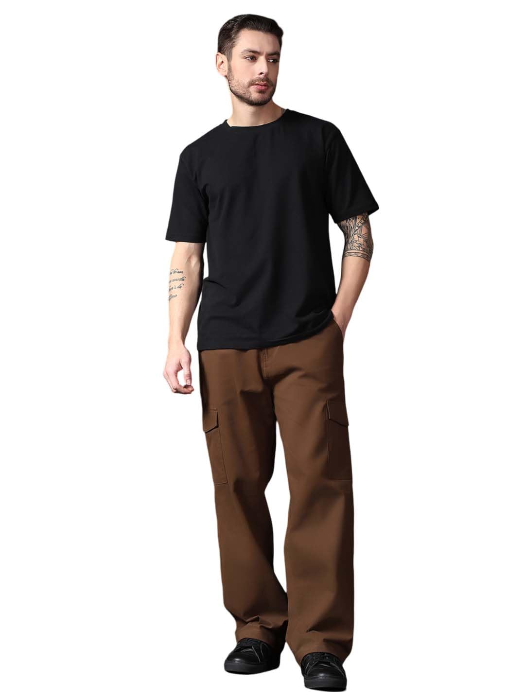 Kotty MenS Cargo Pants | Cotton Cargo Pants For Men | Comfortable & Stylish Cargos(Brown,34)