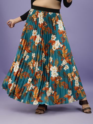 Kzully Crepe Western WomenS Skirts Orange