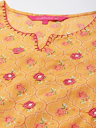 anubhutee Women's Turquoise Handwork Printed Kurta Set with Trousers