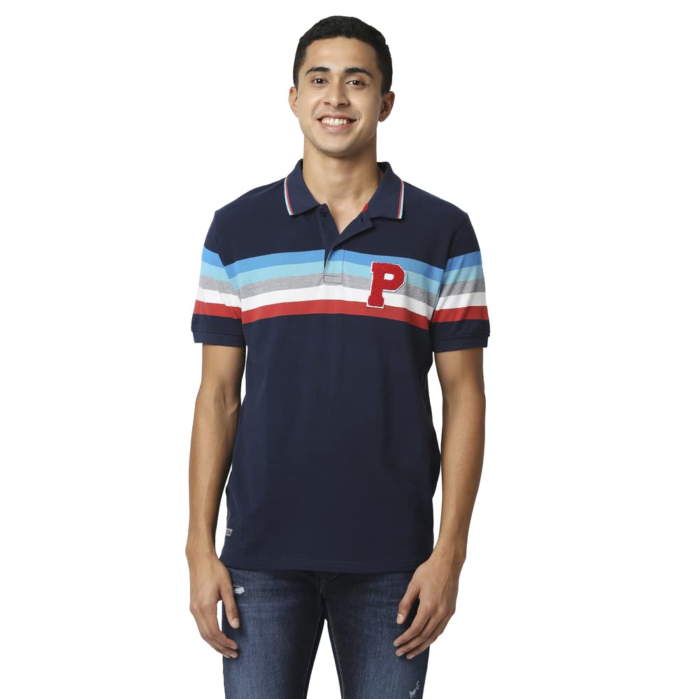 Pepe Jeans MenS Regular Fit Striped Polo T-Shirts White