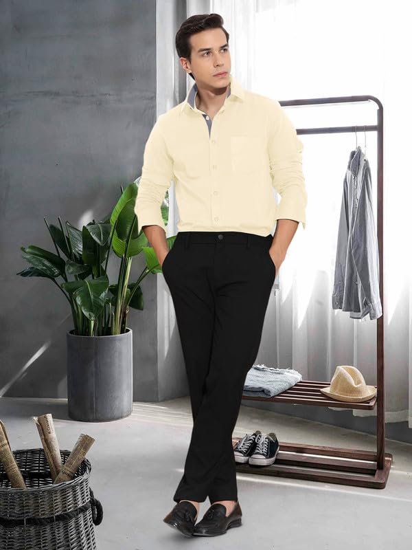 Tee Projekt Cotton Office wear Shirt|| Solid Shirt for Mens|| Casual Shirt for Men||Long Sleeve Spread Collar Shirt for Men Lig