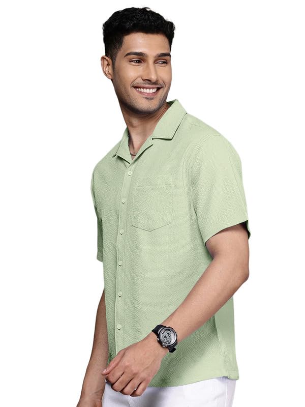 Tee Projekt Fashion Textured Shirts for Men||Regular Fit Casual Shirt for Men||Fancy Shirt Mint Green