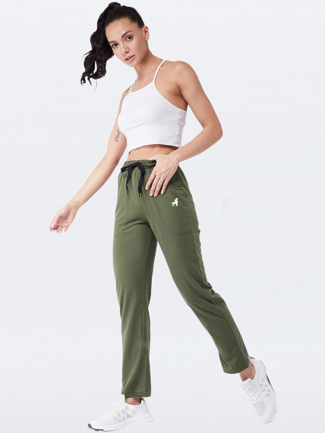 Modeve WomenS Regular Fit Track Pants (4101_Olive