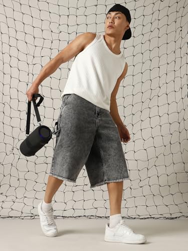 Hubberholme Men Cotton Solid Loose Fit Mid-Rise Shorts