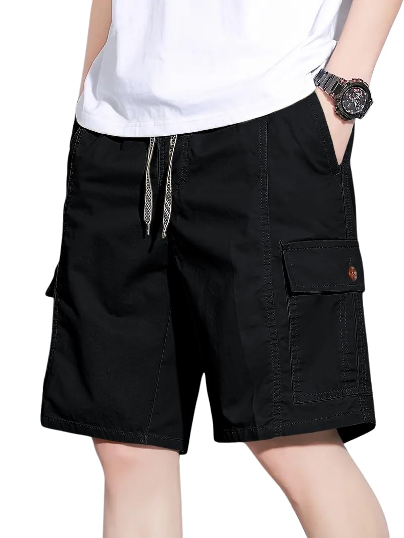 Greciilooks MenS Casual Shorts (Gl-M.Short-Sh339_Black
