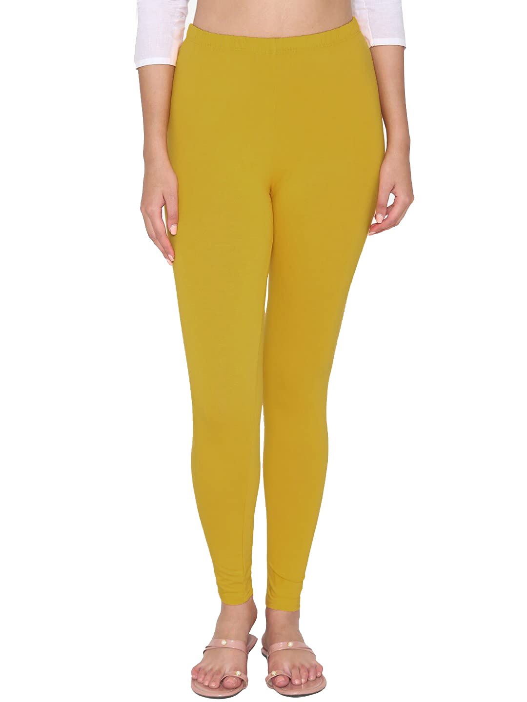 Shasmi WomenS Leggings Cotton Lycra 4 Way Stretchable Skin Fit Light Chikku Colored Ankle Length Leggings For Women (Leggings A