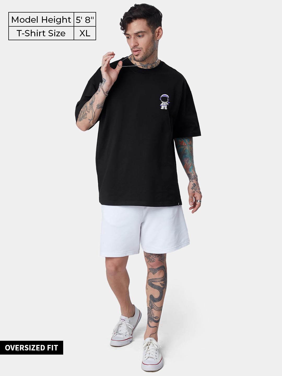 The Souled Store| TSS Originals: Astro Rock Mens and Boys T-Shirts|Half Sleeve|Oversized fit Graphic Printed|100% Cotton Black C