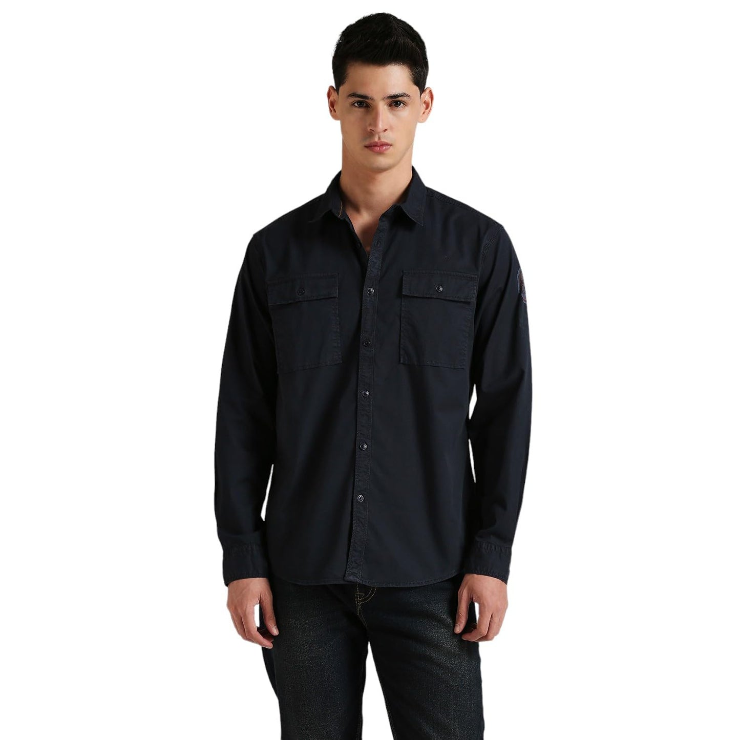 Pepe Jeans Ramon Overdye Twill Shirts Shirt Navy