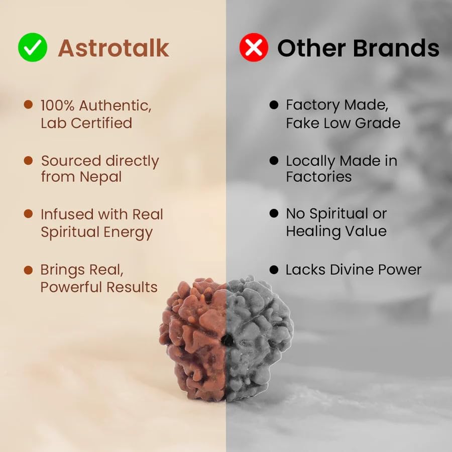 Astrotalk Nepal Origin 3 Mukhi Rudraksha | Ignite Self-Transformation & Confidence | Emotional Healing, Mental Clarity & Strength | Sacred Rudraksha Bead for Women & Men