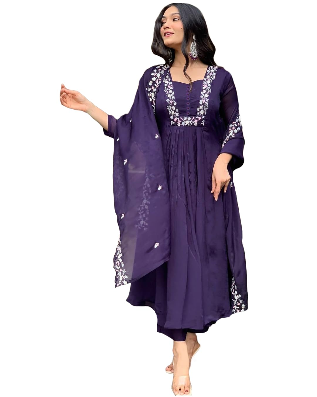 ANNI DESIGNER Women s Kurta with Trousers and Dupatta, Begani, XXL