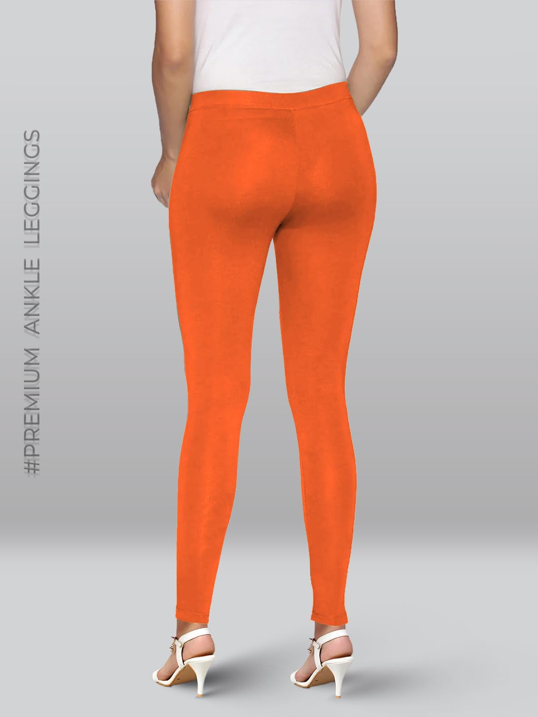 Premium Viscose Stretchable Ankle Length Leggings For Women Orange