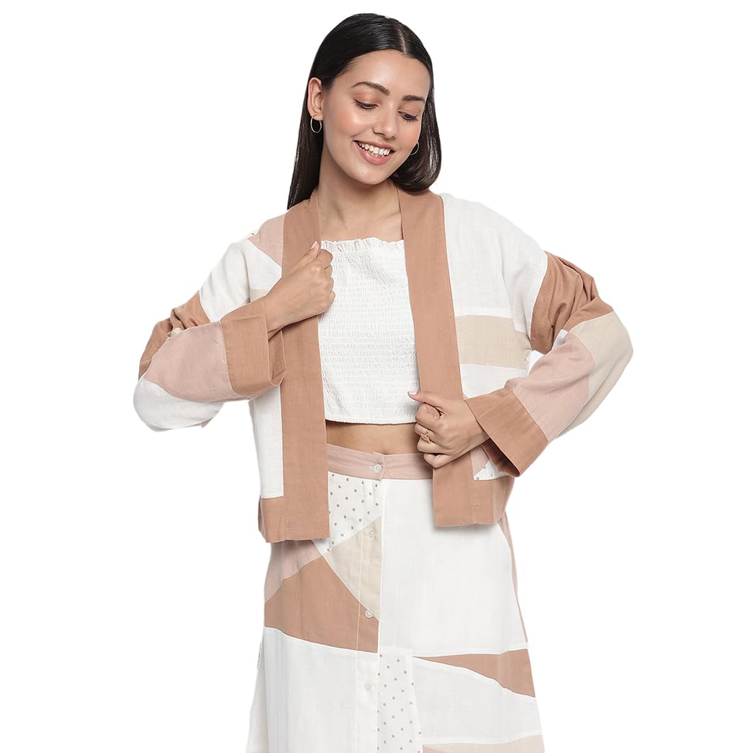 Fabindia WomenS Cotton Modern Shrug Sweater (10721266_White