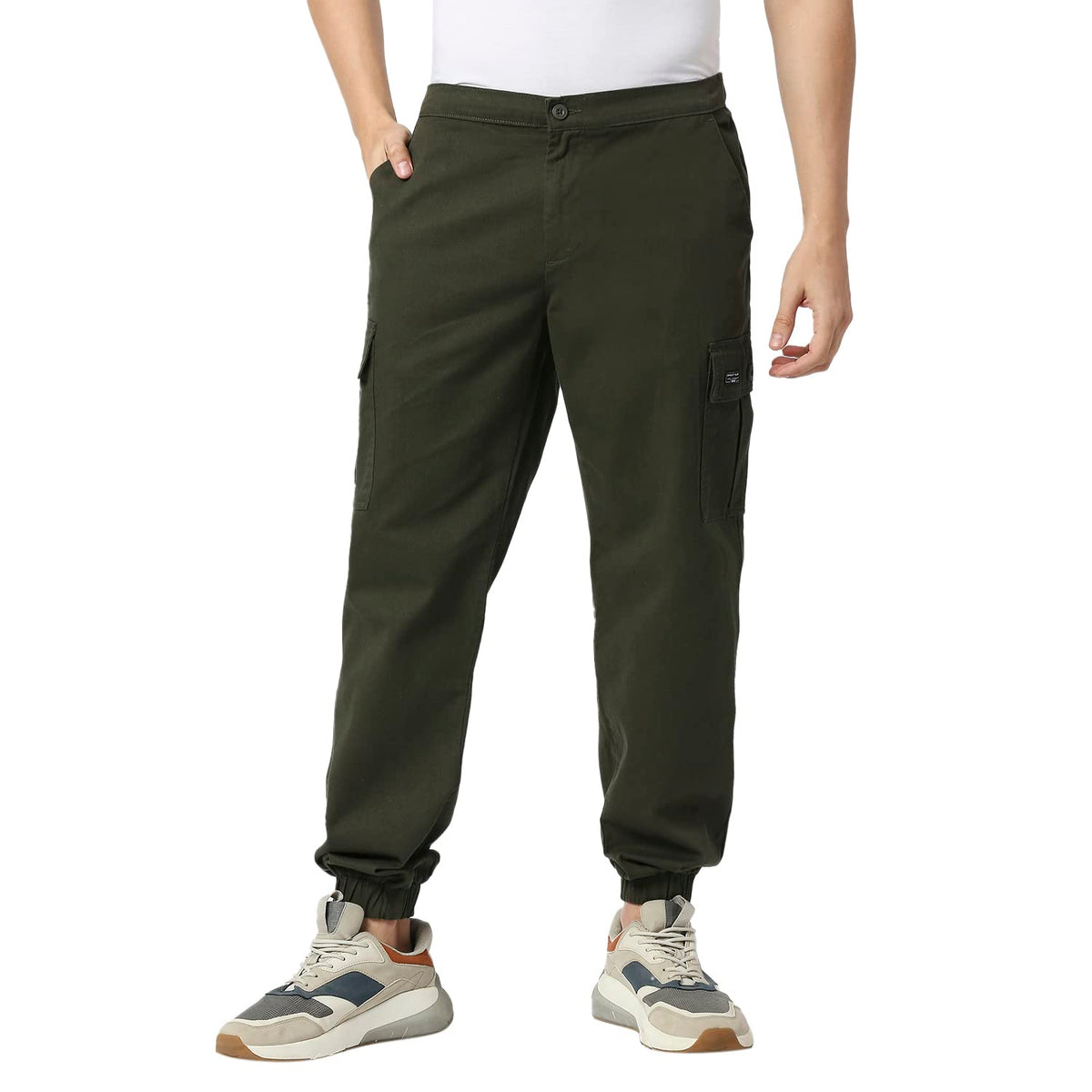 Thomas Scott Mens Solid Slim Fit Trouser Green