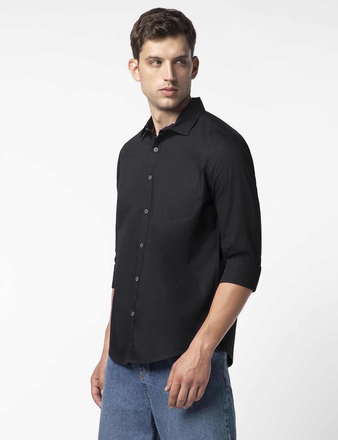 FYLTR Mens Solid 100% Cotton Casual Full Sleeves Shirt with Pocket