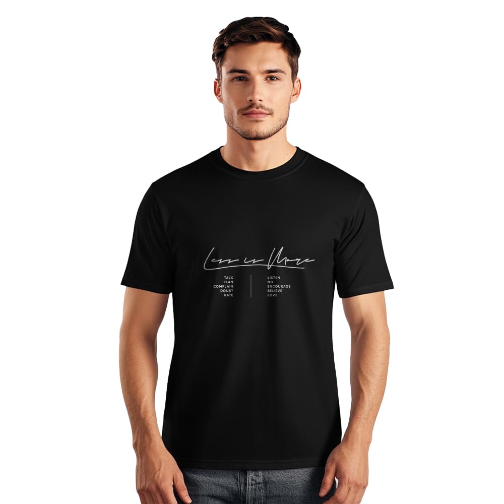 Nobero MenS Typography Regular Fit T-Shirt (1M-Twts-C0624_Black