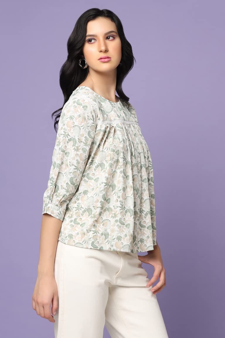 Leriya Fashion Tops For Women || Rayon Floral Printed Western Tops For Women || Casual Tops For Women || Front Plated Tops || Id