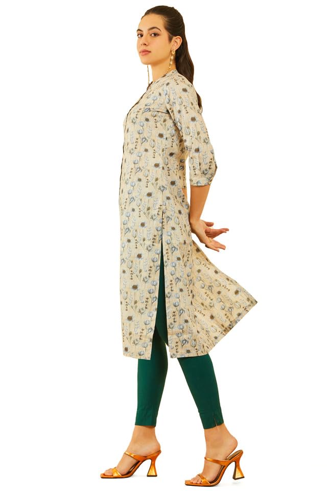 Soch Women's Rayon Regular Fit Floral Regular Kurta