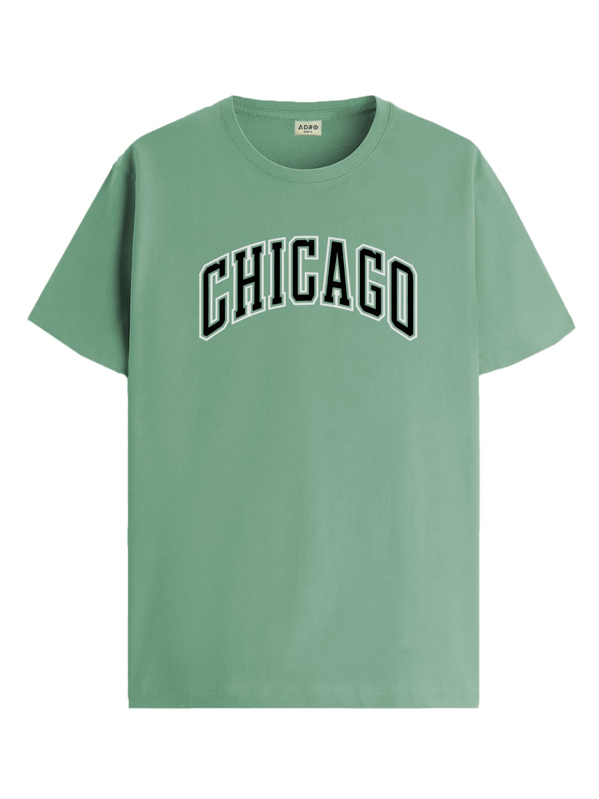 ADRO Mens T Shirt Urban Style Tshirt Printed with Chicago Design Cotton & Eye Catching Print Stylish T-Shirt for Men Pista Tshir