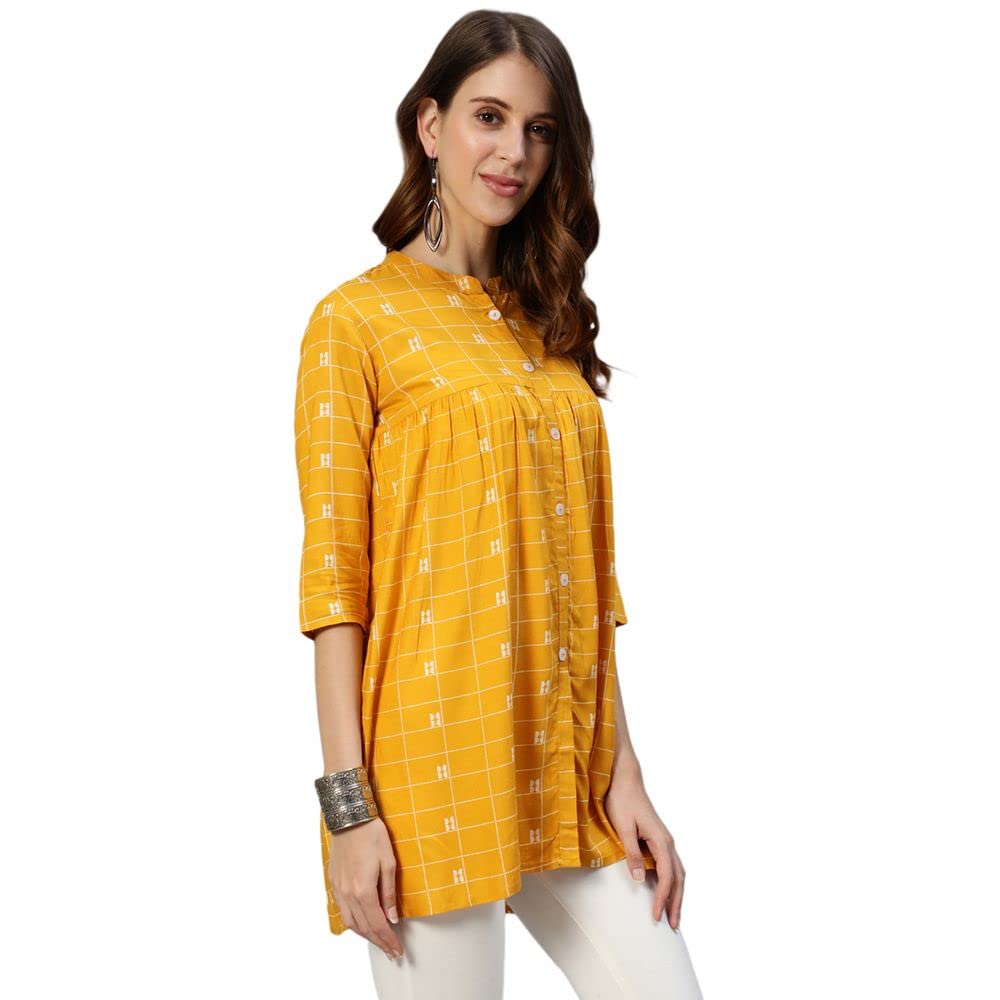 anubhutee Women's Rayon Printed A-Line Kurti