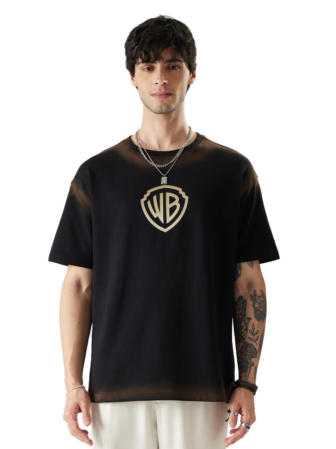The Souled Store Official Looney Tunes: Play It Again Oversized T-Shirts Black