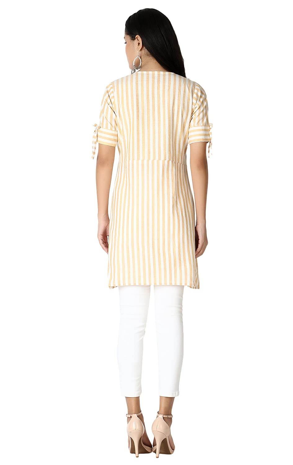 DHRUVI TRENDZ Slub Rayon Fully Stitched Anarkali Foil Print Kurti for Women & Girls on Jeans Palazzo or Skirt
