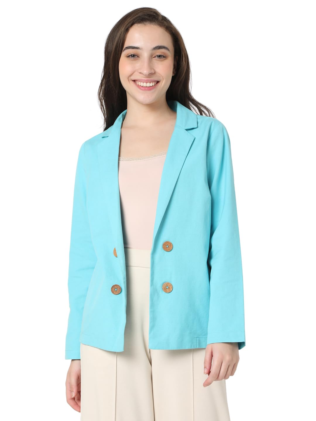 Vero Moda Regular Fit Blazer(213551301_Blue Curacao_M)