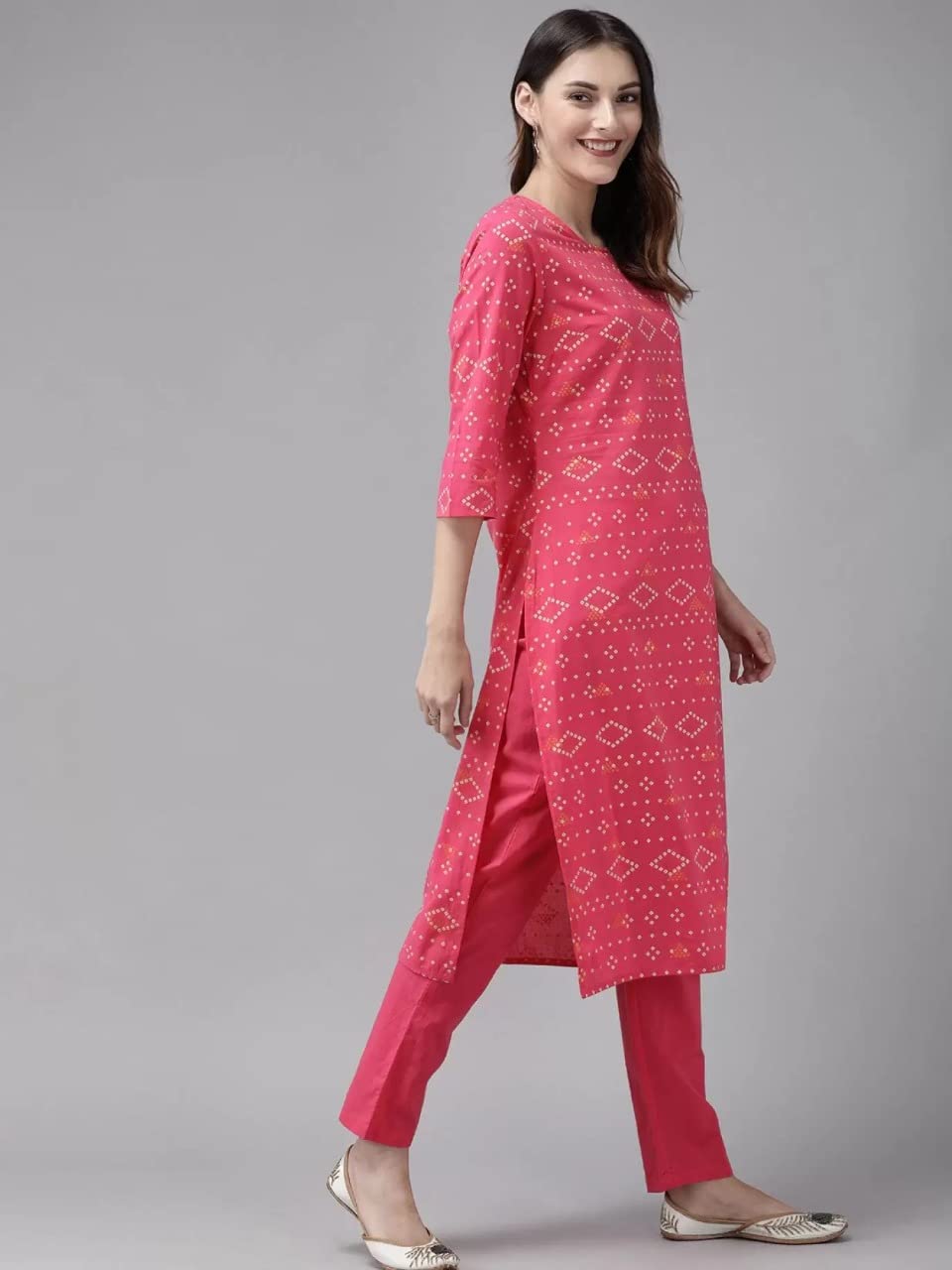ANNI DESIGNER Women's Cotton Straight Kurta with Pant
