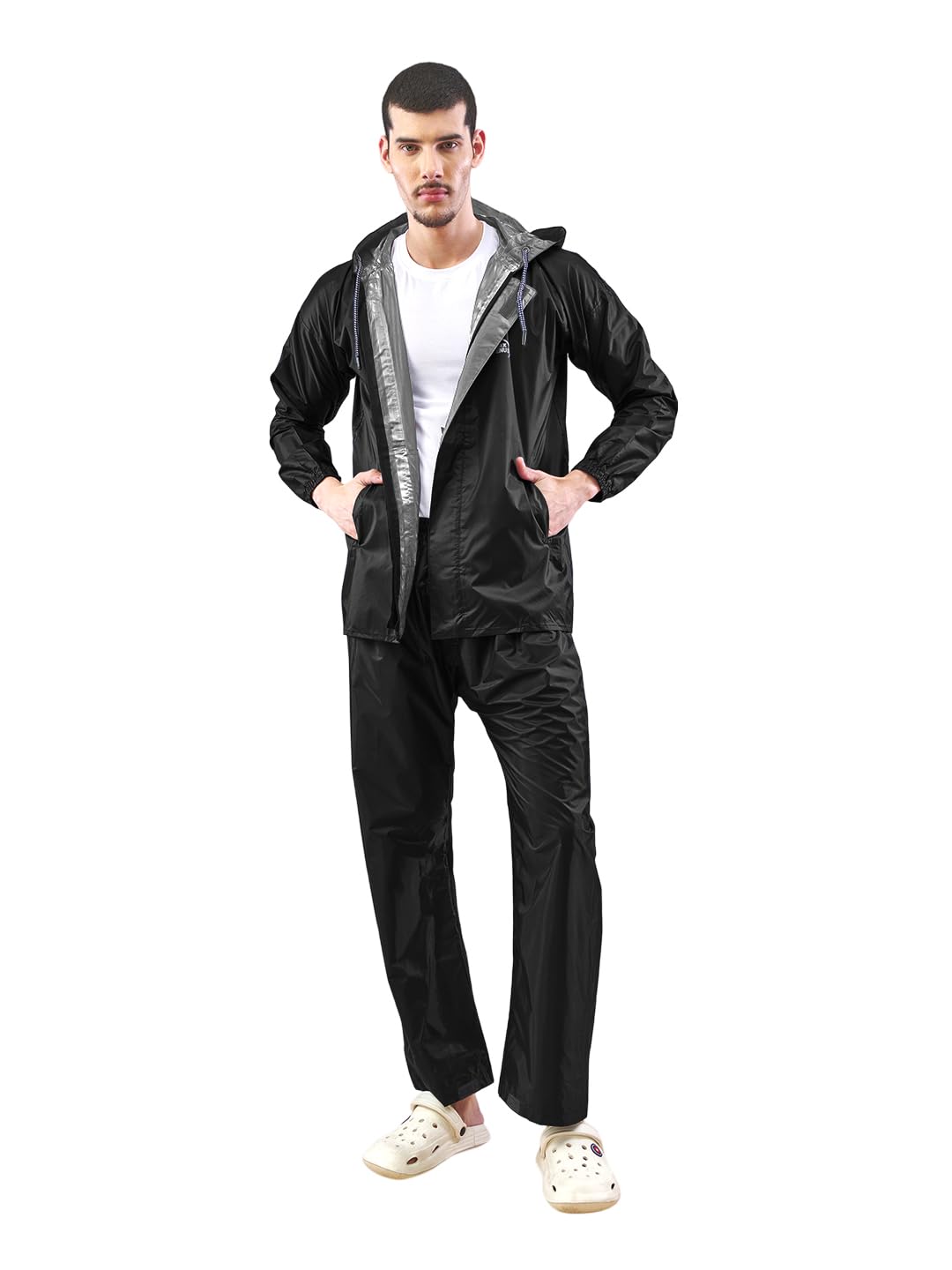 Lux Venus Plain Tapping Rain Suit For Men Black