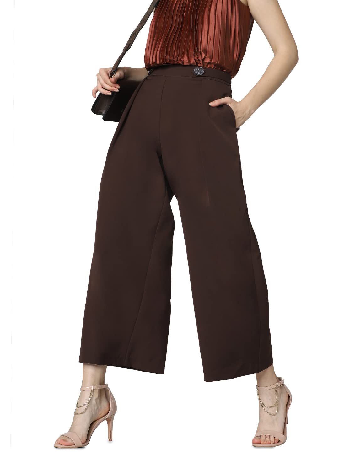 Vero Moda Wide Leg Pants (10229359_Coffee Bean_38)