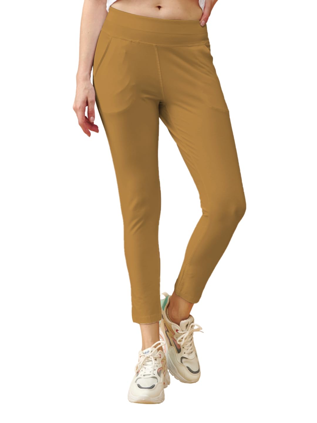 Lyra Premium Cotton Lycra High Waist Ankle Leggings For Women