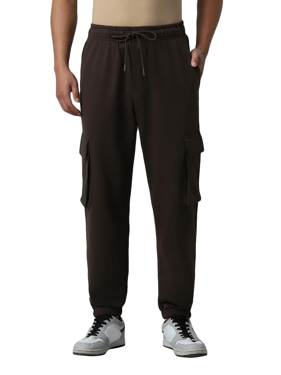 Bewakoof Air 1.0 Mens Solid Oversized Joggers_604201_Brown_XL, Mid Rise