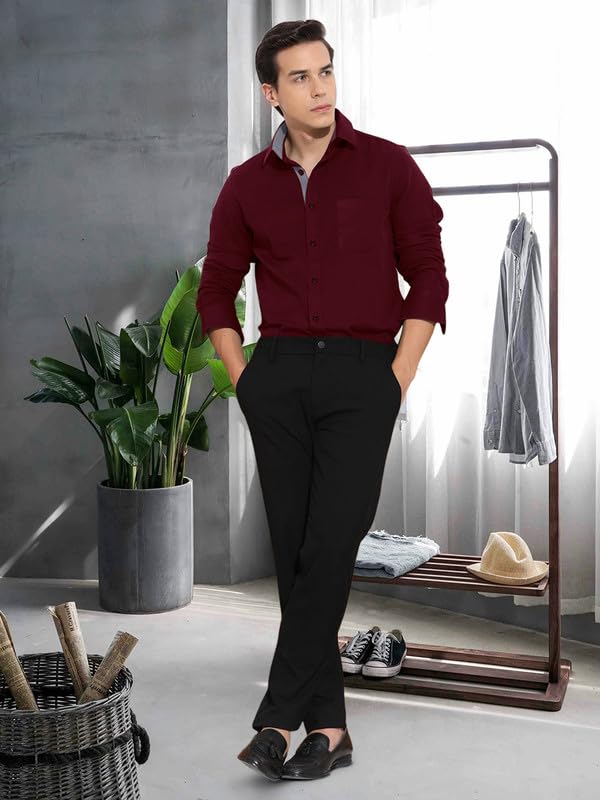 Tee Projekt Cotton Office wear Shirt|| Solid Shirt for Mens|| Casual Shirt for Men||Long Sleeve Spread Collar Shirt for Men Mar