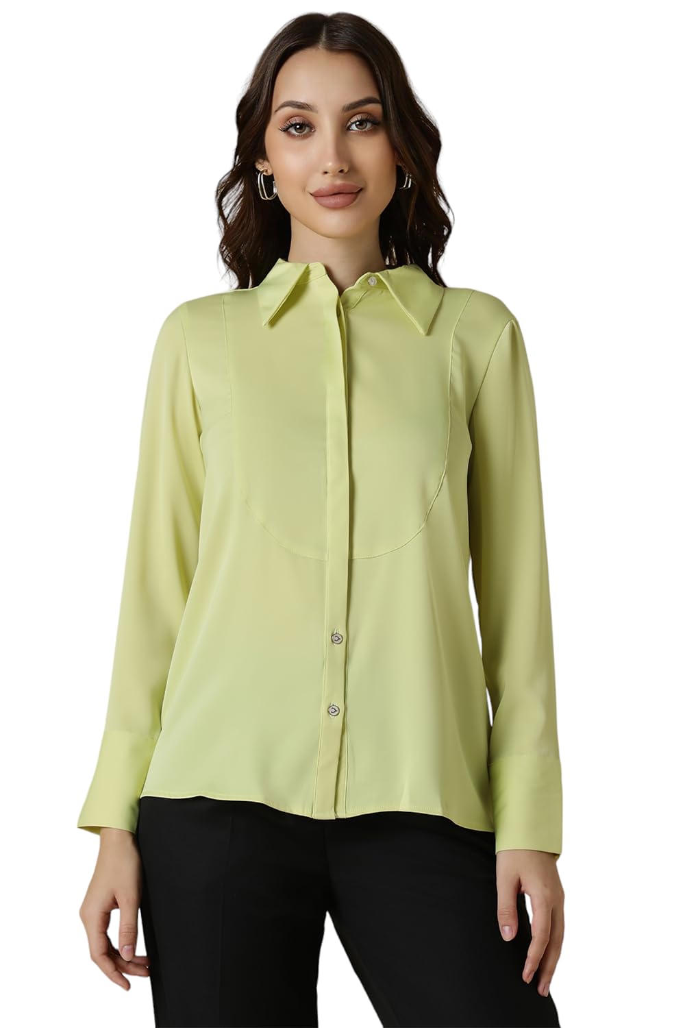 Allen Solly Women Regular Fit Solid Formal Full Sleeve Skirt