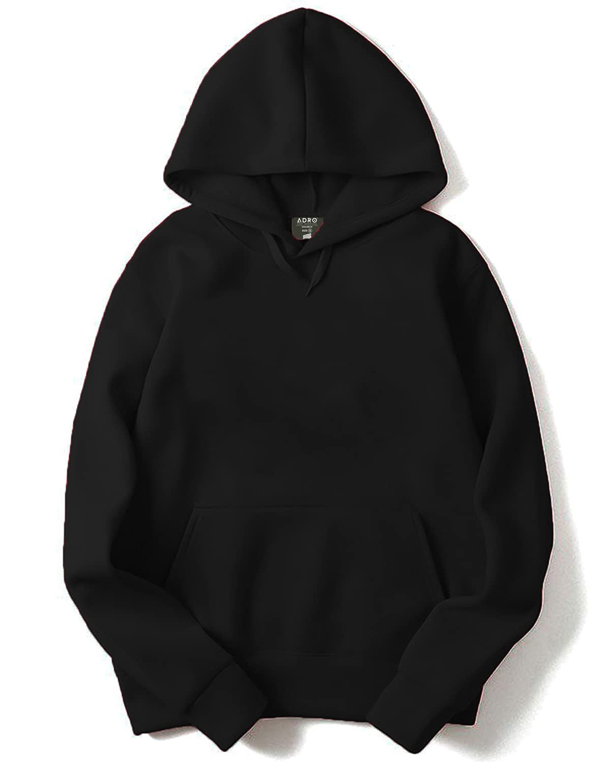 ADRO Mens Fleece Hooded Hoodie (H-M-PLN-BL_Black_M)
