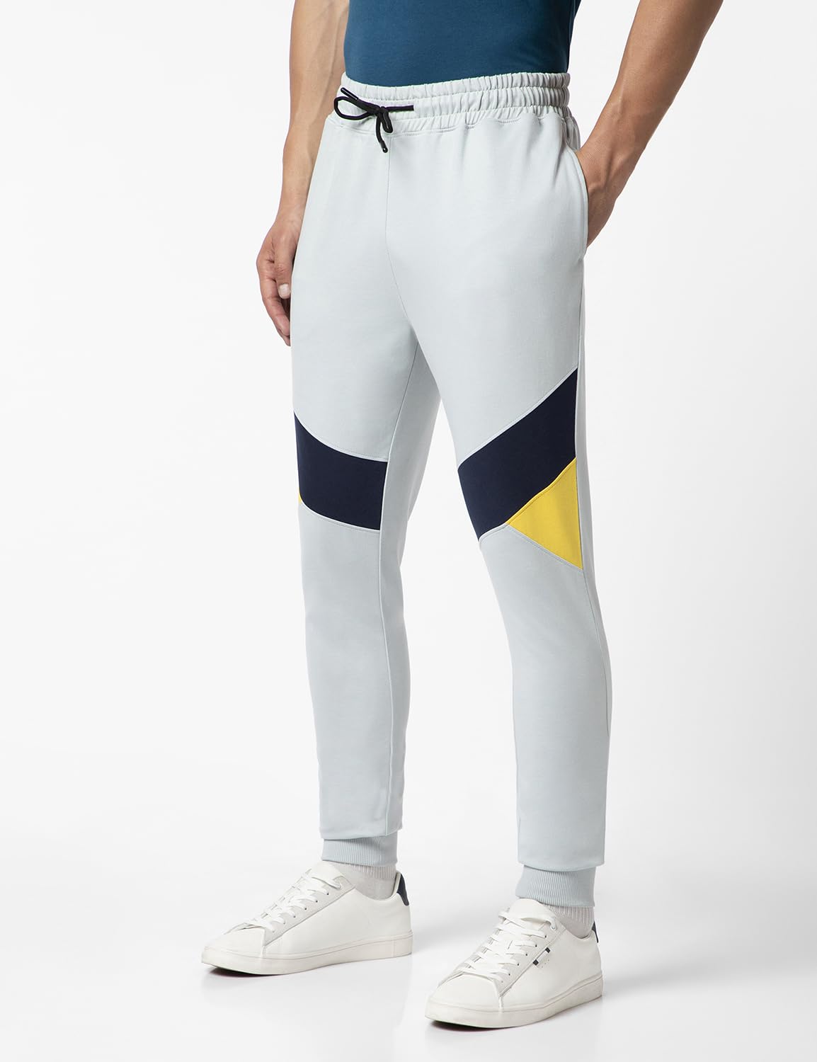 FYLTR Mens Colourblock Joggers with Elasticated Waist and Contrast Drawstrings