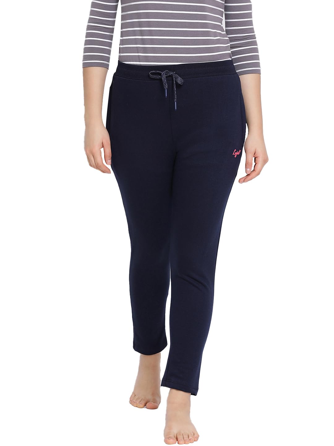 Lyra Solid Women Navy Blue Track Pants