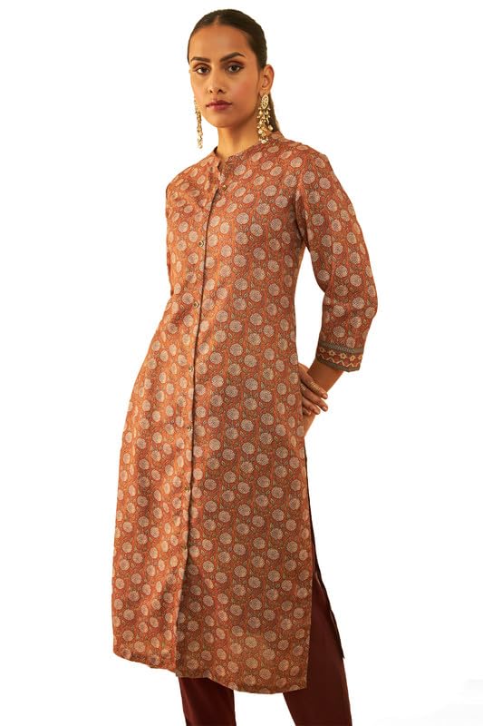 Soch Womens Rayon All-Over Floral Print Straight Kurta with Pocket