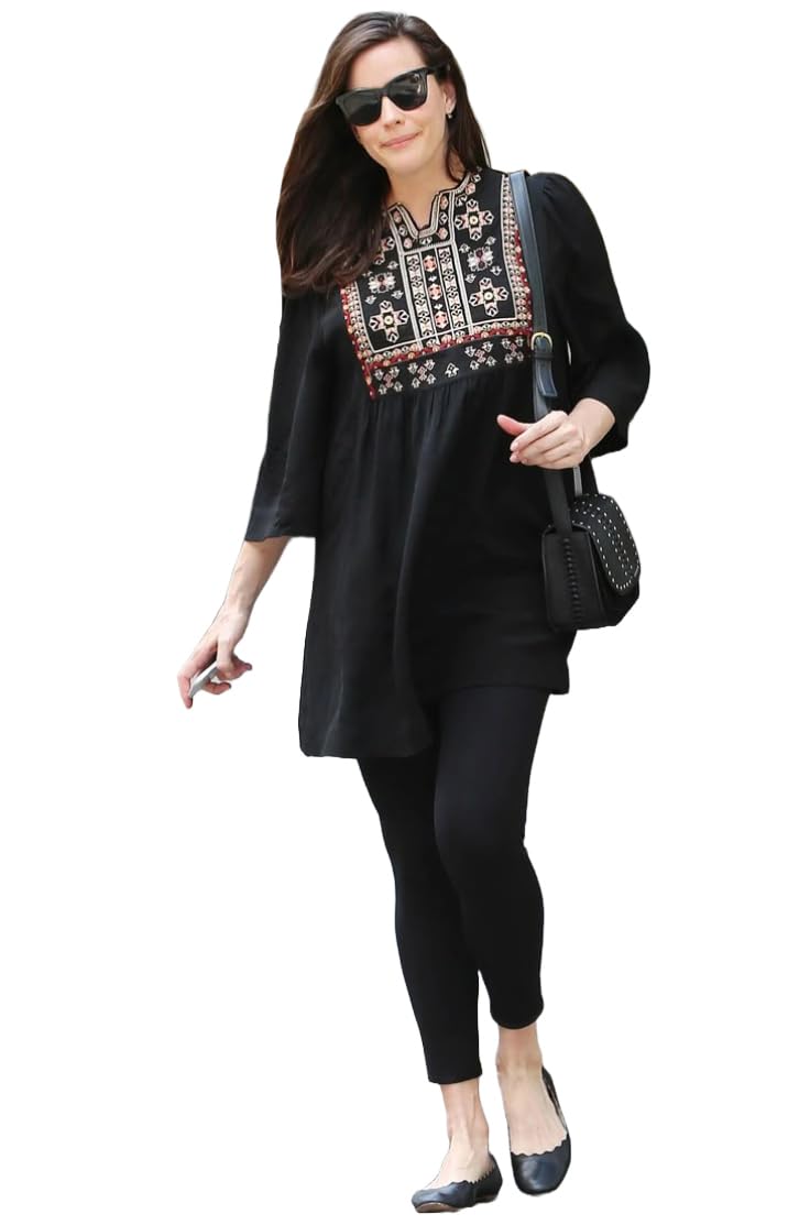 ANNI DESIGNER Women s Tunics Tops Rayon Viscose Embroidered Short Top | Regular | Formal |Party Western Stylish| Trendy |Fancy