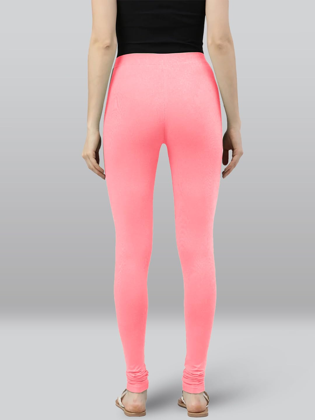 Lyra Premium Viscose Full Length Churidar Leggings For Women Peach