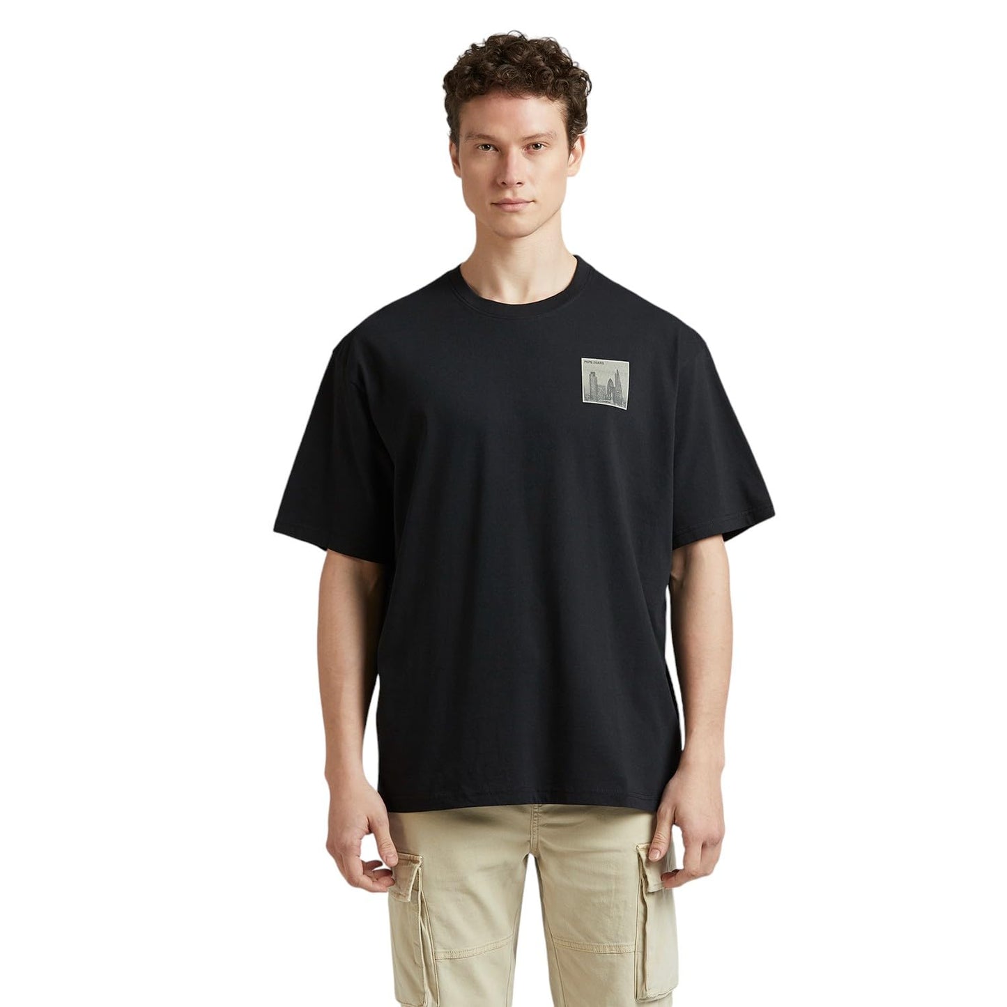 Pepe Jeans Men'S Oversized Fit T-Shirt (Pm509808_Black