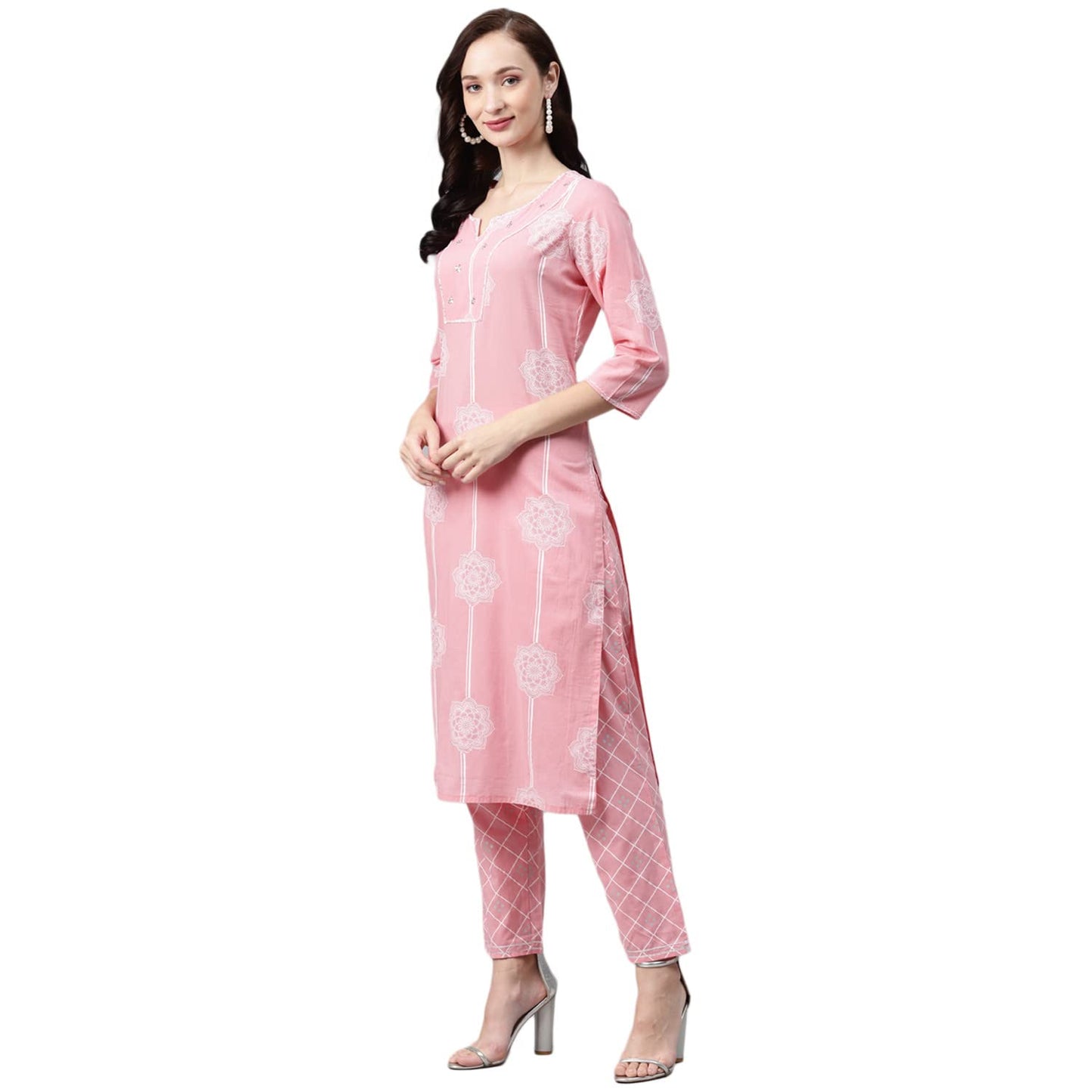 anubhutee Women's Pure Cotton Straight Printed Kurta Trousers with Dupatta