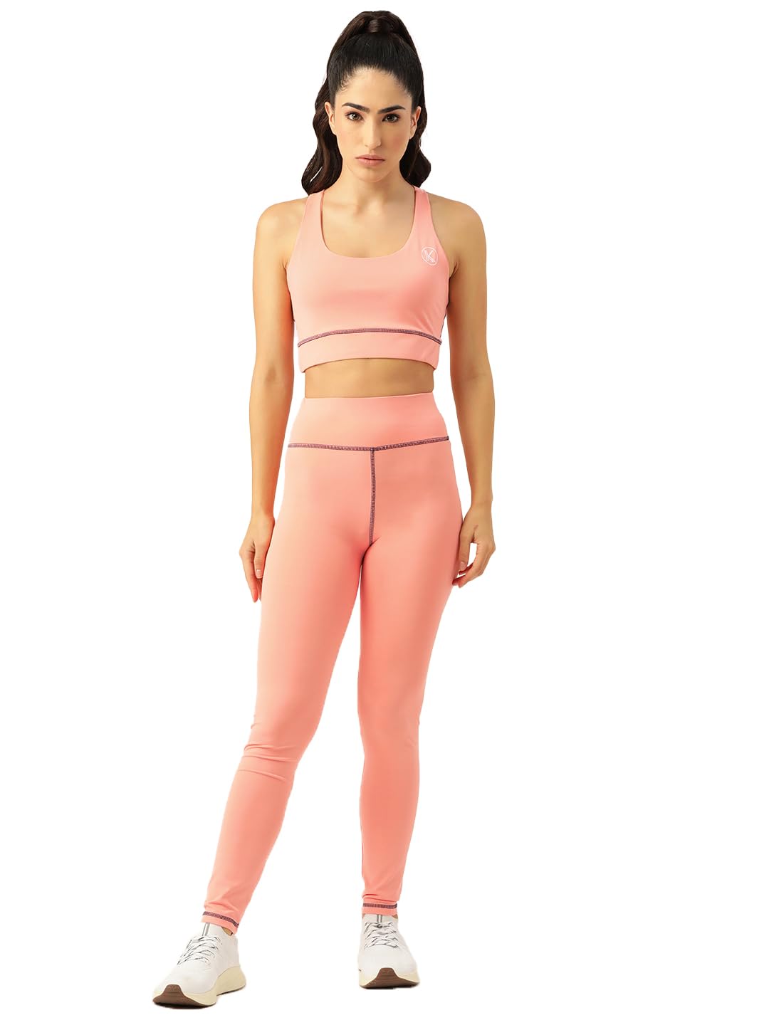 Kotty Womens High Waist Gym Wear Tracksuit Light Pink