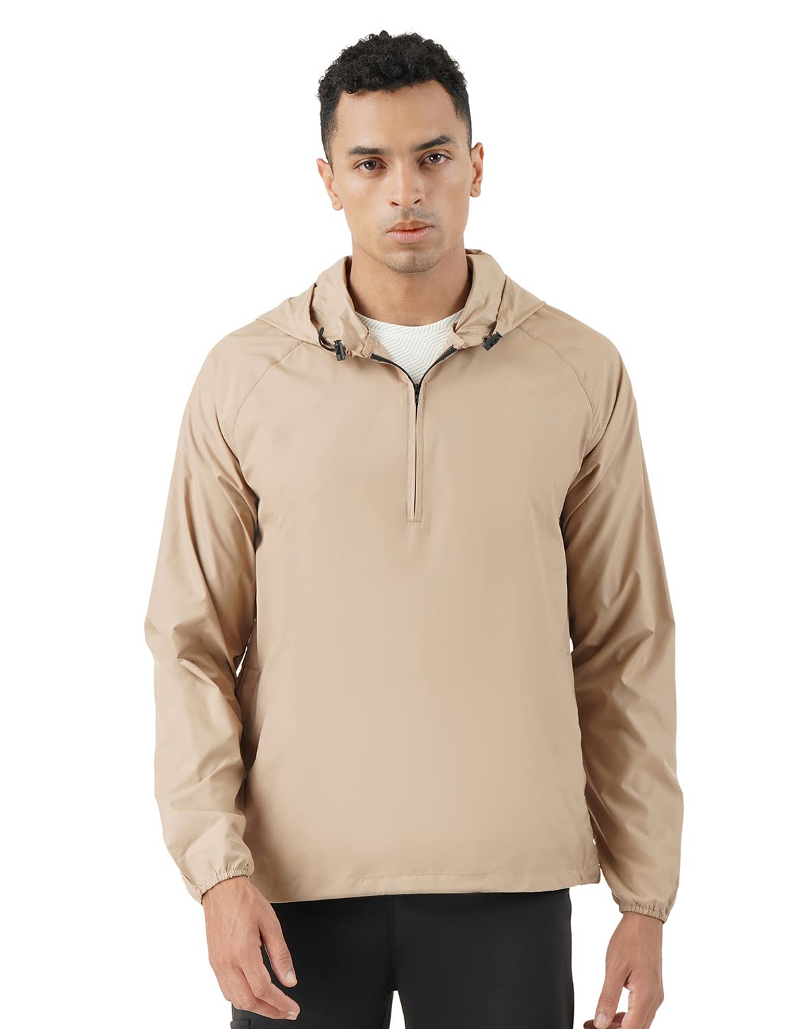 PUMPD Mens All-purpose Windcheater with Front Zip Closure & Hoodie -With Self Packing Kit
