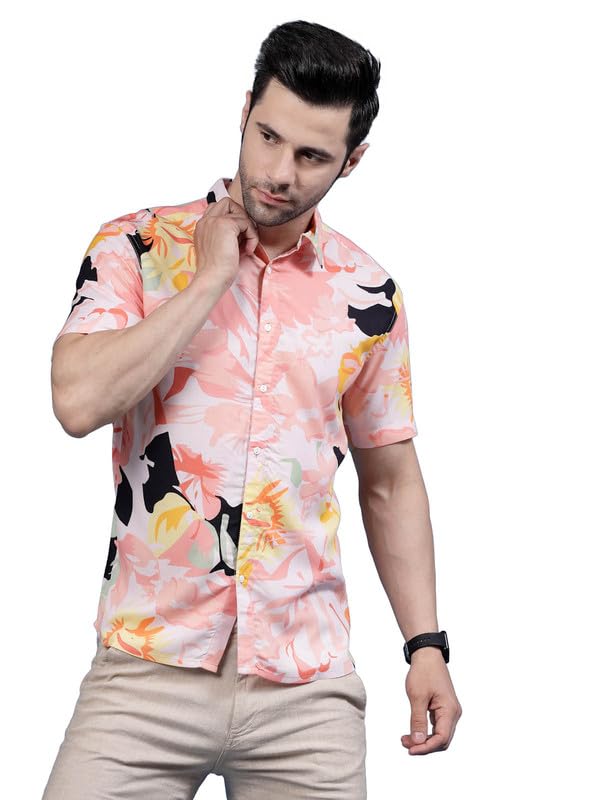 Rigo Rayon Printed Shirts for Men | Half Sleeves Hawaiian Shirts for Men | Summer Shirts Shirt for Men | Regular Fit, Casual Shi