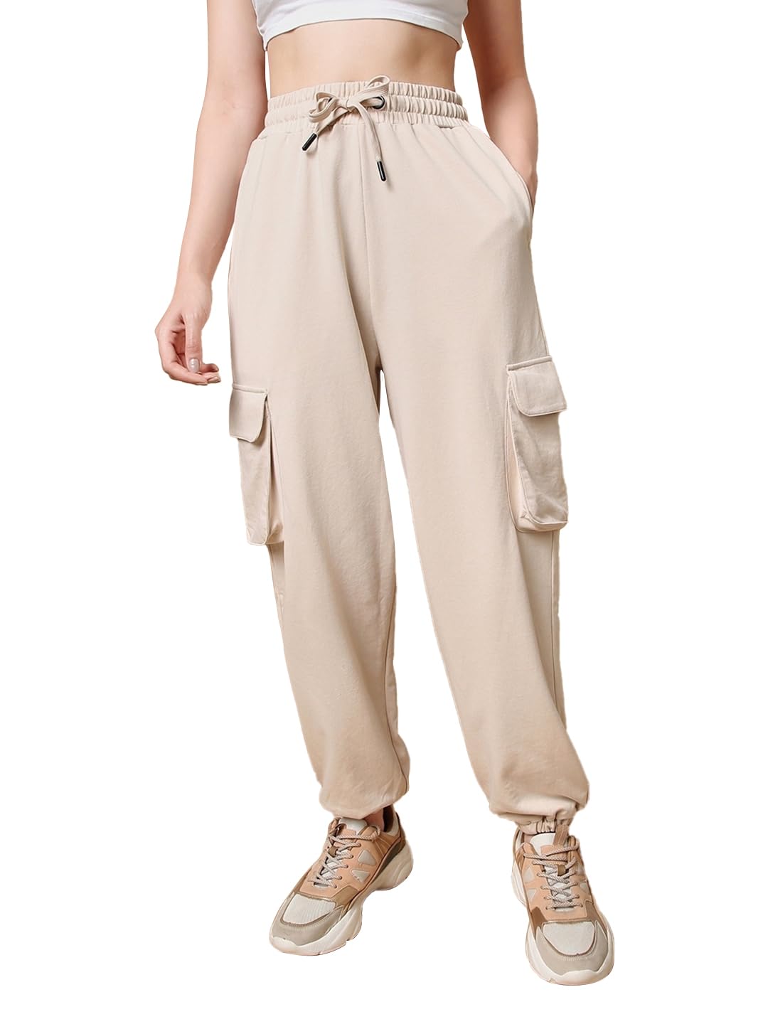 Bewakoof Air 1.0 Womens Solid Oversized Mid Rise Joggers_585686_Pink_XL