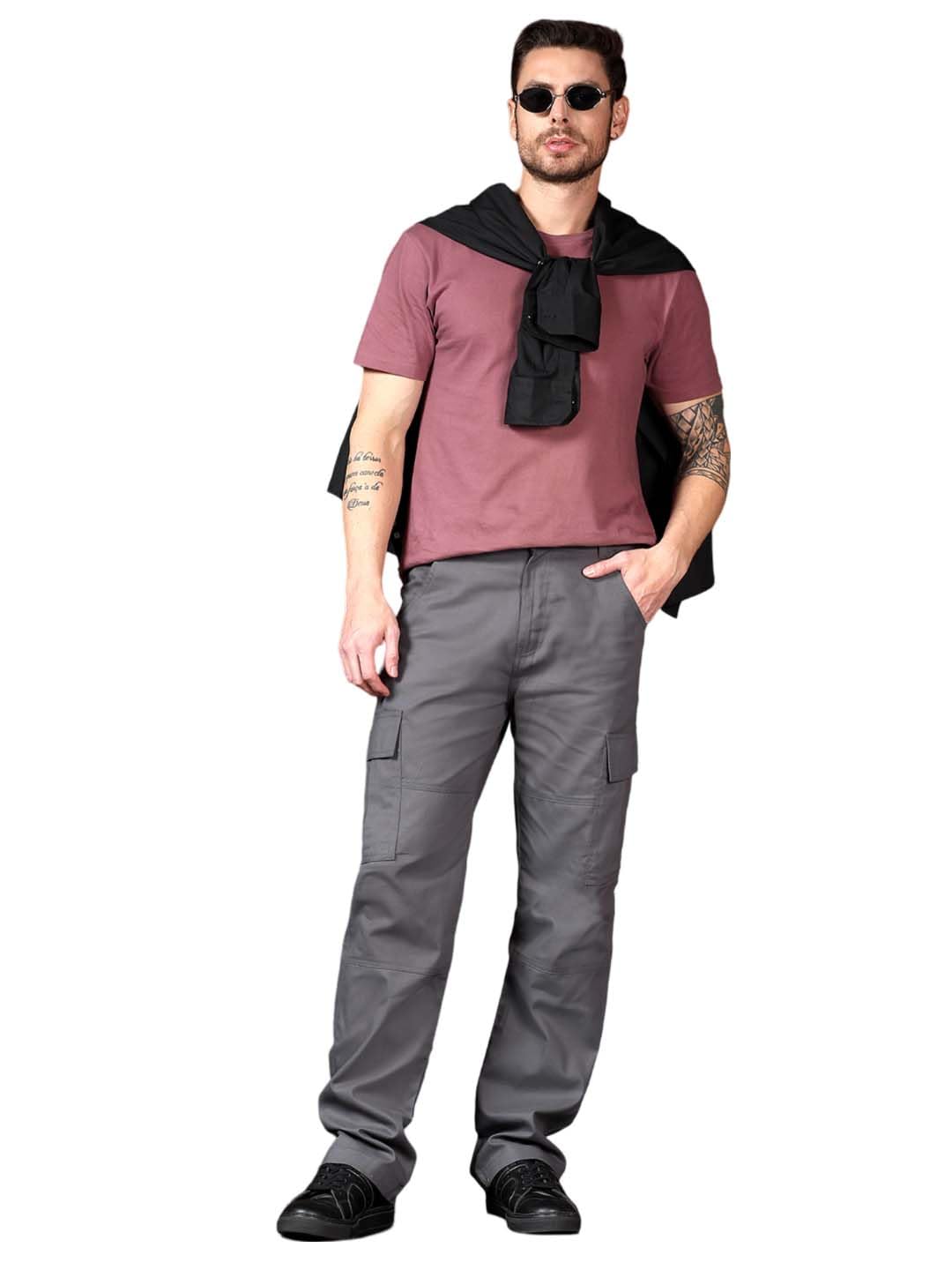 Kotty MenS Cargo Pants | Cotton Cargo Pants For Men | Comfortable & Stylish Cargos(Grey,34)