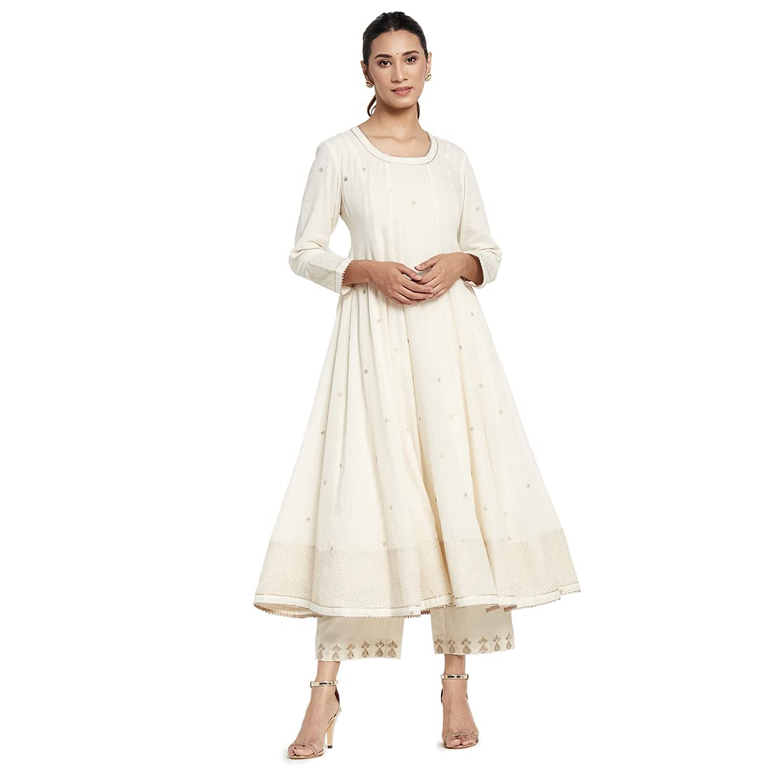 Fabindia Women Cotton Long Kurta Natural