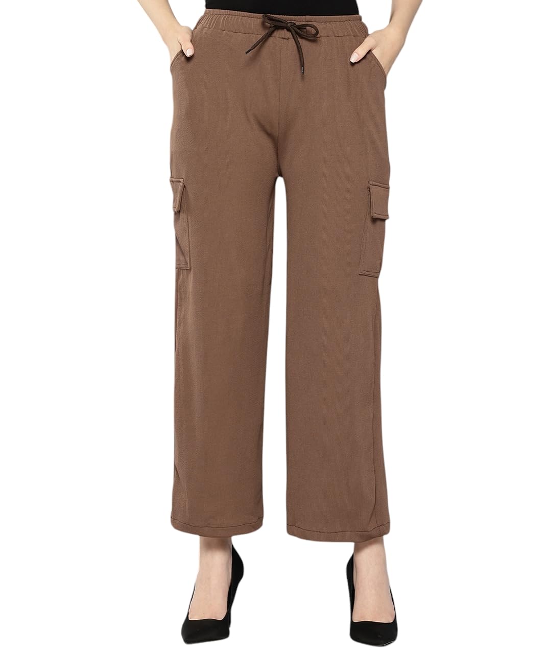 Aarika Girls Casual Wear Brown Colour Solid Nylon Pant (9-13 Years)